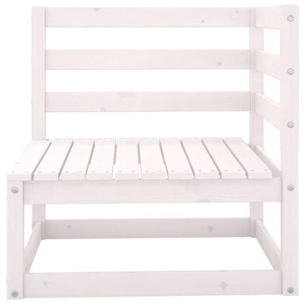 Trädgårdsmöbel - Soffa 3 platser - Modulär - Massivt trä - Vit Vit