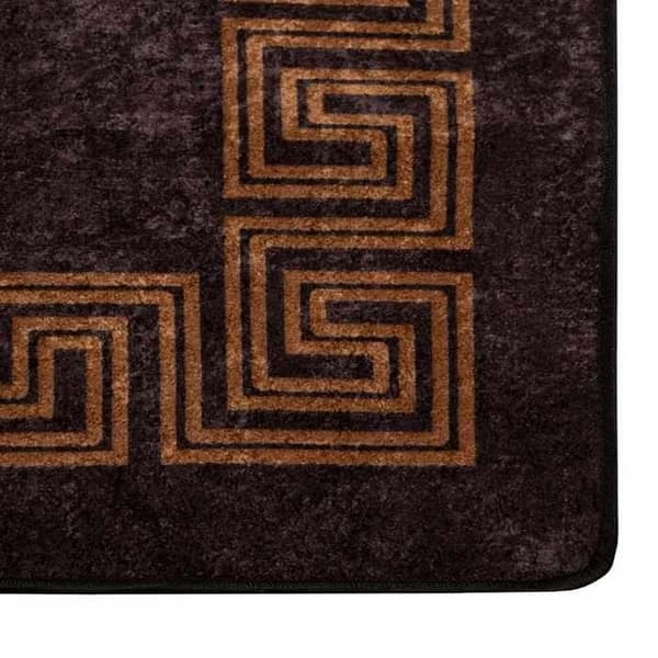 Maison Exclusive - Marsan musta matto 80 x 200 cm polyesteriä ja PVC:tä