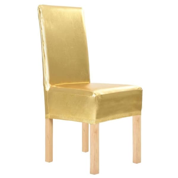 Stolöverdrag för rak stol - Maison Exclusive - Guld - 6-pack - Utsträckbar 90% polyester/10% elastan gyllene