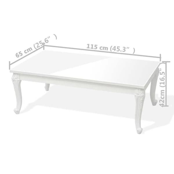 Maison Exclusive - Soffbord 115x65x42 cm Vit blank Strålande vit