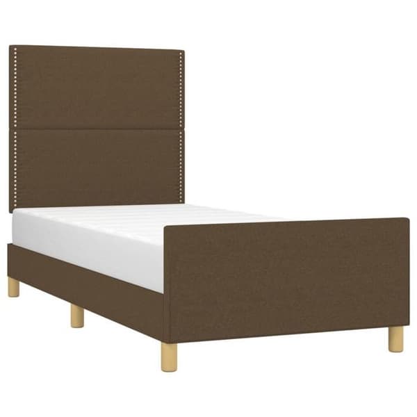Maison Exclusive - Sengestel uden madras mørkebrun 90x200 cm stof