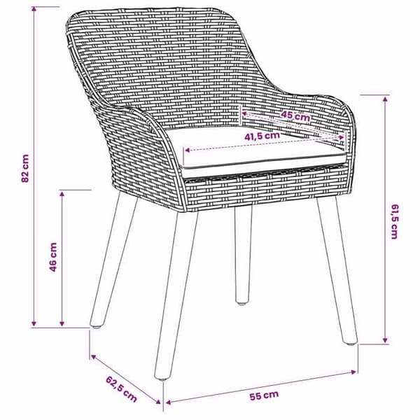 Trädgårdsmöbelset - EXKLUSIVT HUS - 7 delar - Ljusgrå - Poly rattan & stål - UV-beständig Ljusgrått