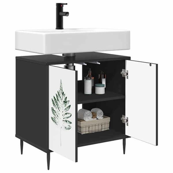 Maison Exclusive - Badeværelsesskab HANAU Sort eg 60 x 40 x 61 cm