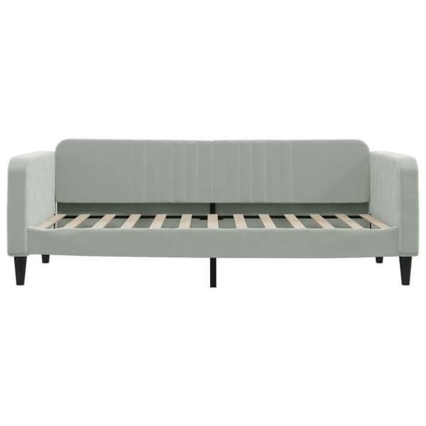 Maison Exclusive - Sängsoffa utan madrass ljusgrå 90x200 cm sammet