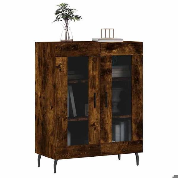 Maison Exclusive - Buffet i røgfyldt eg 69,5x34x90 cm ingeniørtræ Rökt ek