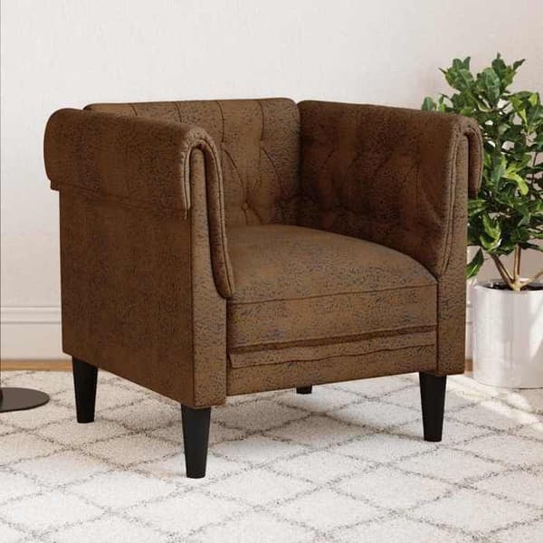 Maison Exclusive - Chesterfield stol i brun stof
