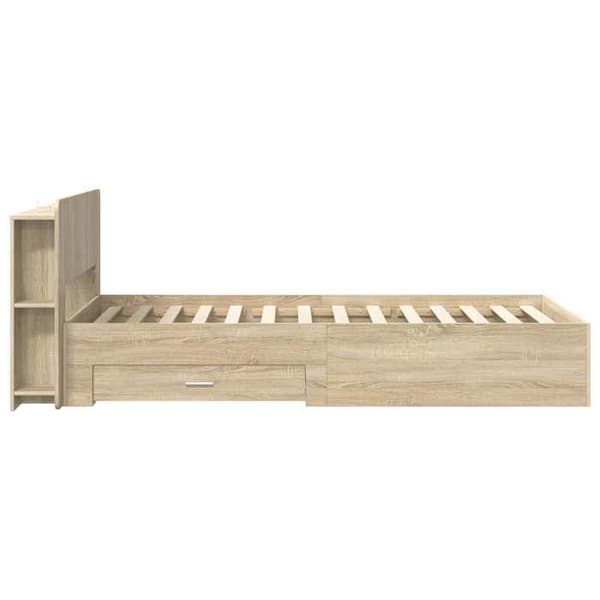 Exklusivt Hem - Sängram med förvaring Ek Sonoma 75 x 190 cm