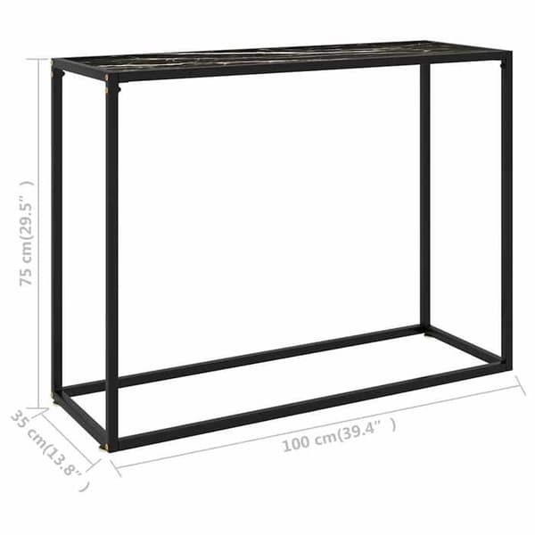 Maison Exclusive - Konsolbord Sort 100x35x75 cm Tempereret glas