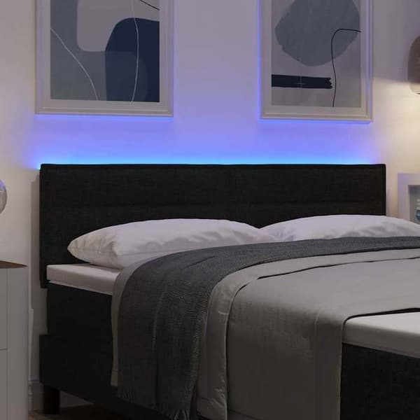 Maison Exclusive - LED-hovedgærde med sorte LED-strips 160 cm stof