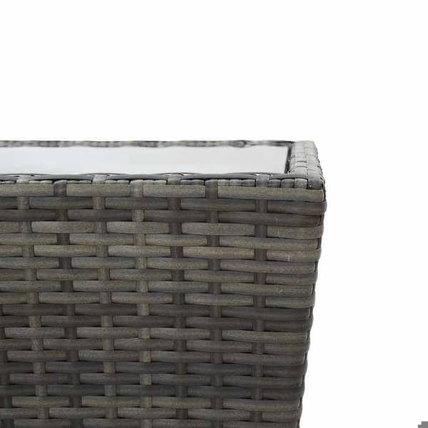Maison Exclusive - Teebord Grå 41,5x41,5x43 cm Vævet harpik og hærdet glas