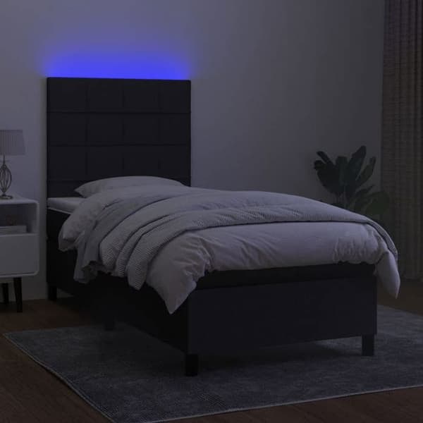 Sengemadras - Maison Exclusive - Sort - 90x190 cm - Farvet LED-bånd
