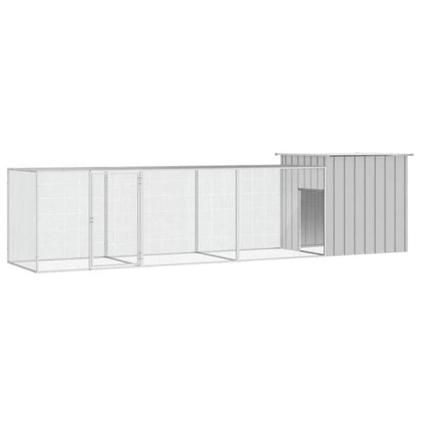Exklusivt hus - Hönsgård Grå 400x91x100 cm Galvaniserat stål grå