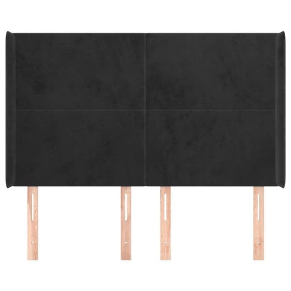 Maison Exclusive - Päätylevy korvilla Musta 147x16x118/128 cm Sametti Svart