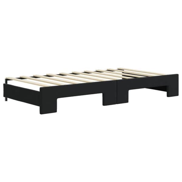 Maison Exclusive - Sengebænk med udtræk og skuffer sort 90x190 cm fløjl
