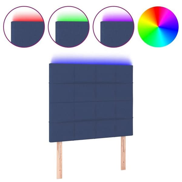 Maison Exclusive - LED Hovedgærde Blå 80x5x118/128 cm Stof blå