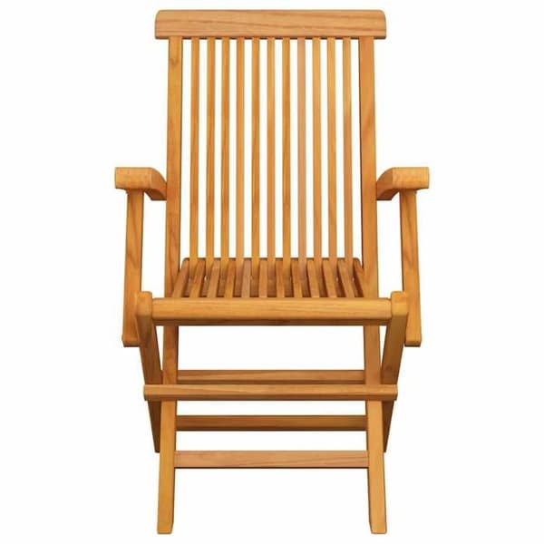 Trädgårdsstolar - Exklusivt Hem - Massivt teakträ - Fällbara - Krämfärgade kuddar (set om 3) Kräm (kudde)
