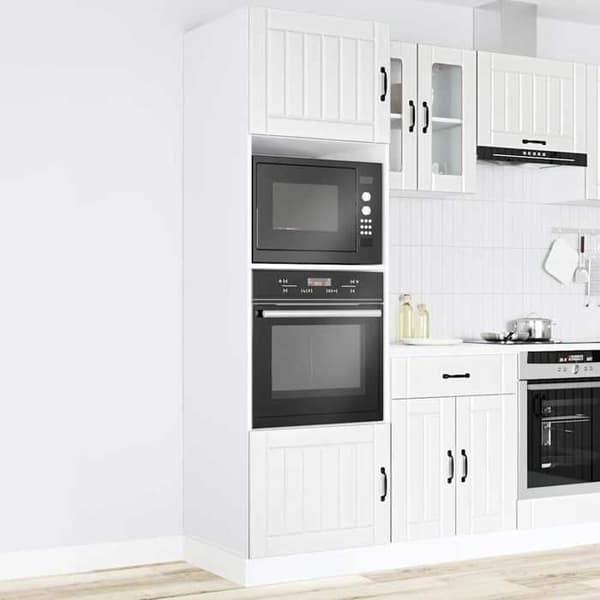 Maison Exclusive - 2-delt ovnskab "Lucca" i hvidt ingeniørtræ Vit