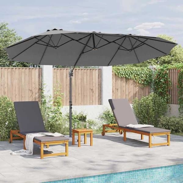 Maison Exclusive - Parasol Antracit 372 x 198 x 243 cm Polyester og Aluminium