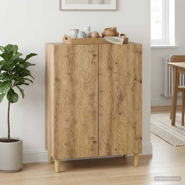 Maison Exclusive - Buffet i håndlavet egetræ 66 x 34,5 x 90 cm Ingeniørtræ