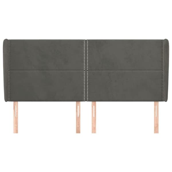 Maison Exclusive - Päätylevy korvilla Tummanharmaa 183x23x118/128 cm Sametti