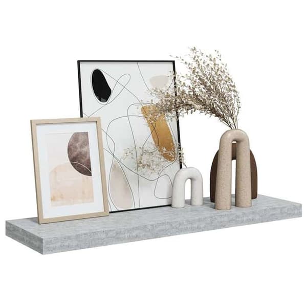 Maison Exclusive - Flydende væghylde Grå beton 80x23,5x3,8 cm MDF