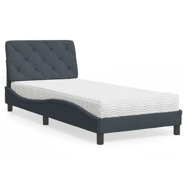 Maison Exclusive - Tummanharmaa 80x200 cm samettivuode patjalla Mörkgrå