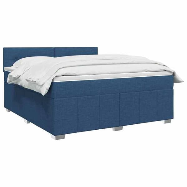 Maison Exclusive - Boxspring-sänky sinisellä patjalla 140 x 200 cm Kangas