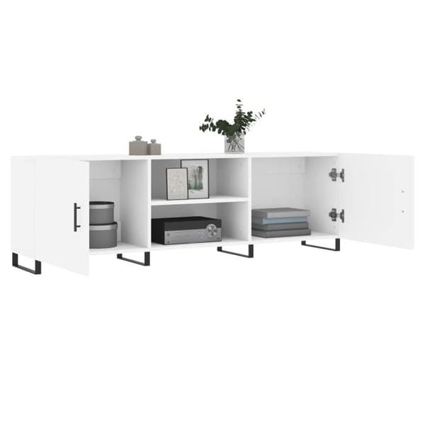 Maison Exclusive - Hvid TV-møbel 150x30x50 cm ingeniørtræ Vit