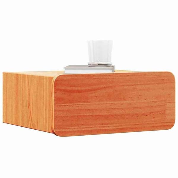 Nattduksbord - EXKLUSIVT HEM - Brun vax 39 x 34 x 16,5 cm - Massivt furu - Rektangulär - Lättskött Brun lack