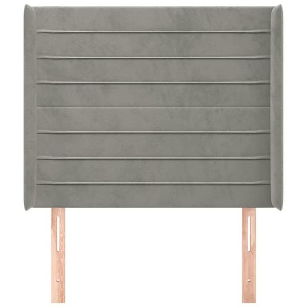 Maison Exclusive - Pääty, jossa korvat, Vaaleanharmaa 103x16x118/128 cm Sametti Ljusgrått