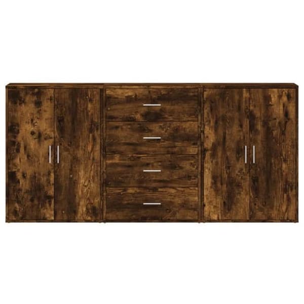 Maison Exclusive - Bufféer 3 st rökek 60x31x84 cm ingenjörsträ