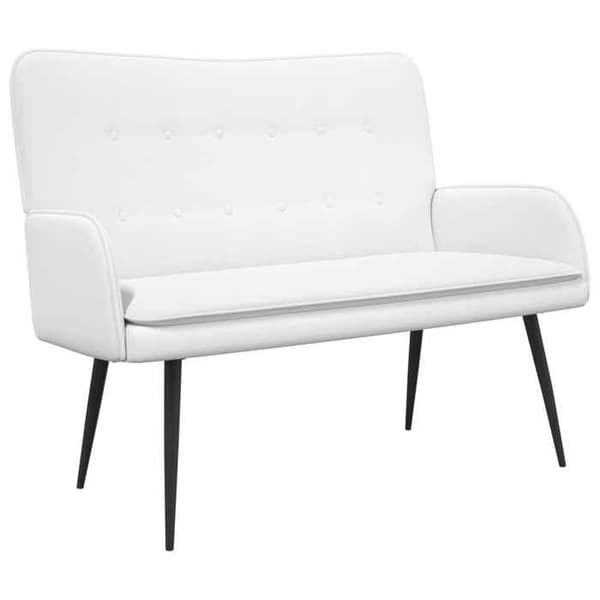 Maison Exclusive - Soffa 2 platser Vit 115 x 61 x 87 cm Tyg