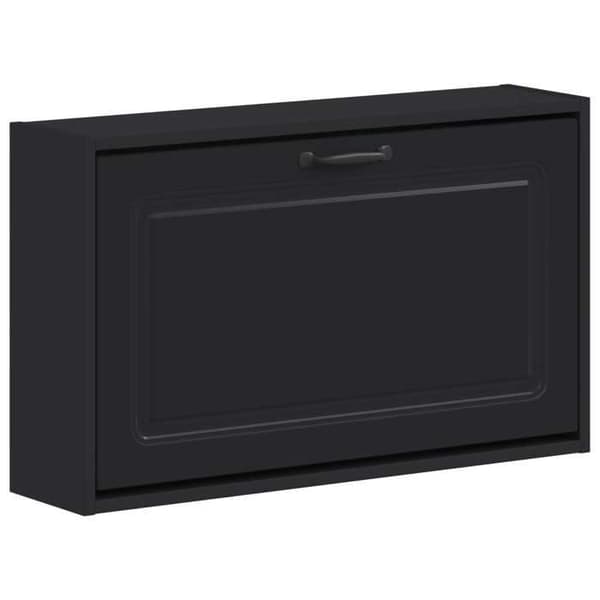 Maison Exclusive - Seinälle asennettava kenkäkaappi UTRECHT 71 x 17 x 43 cm Musta