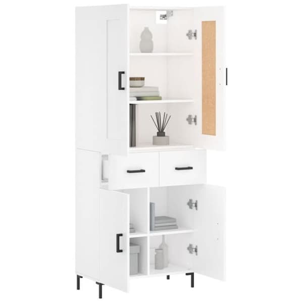 Maison Exclusive - Buffé hög Vit 69,5x34x180 cm Ingenjörsträ Vit