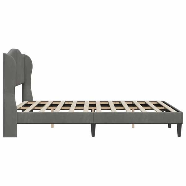Maison Exclusive - Sängram med huvudgavel Mörkgrå 120 x 190 cm Sammet