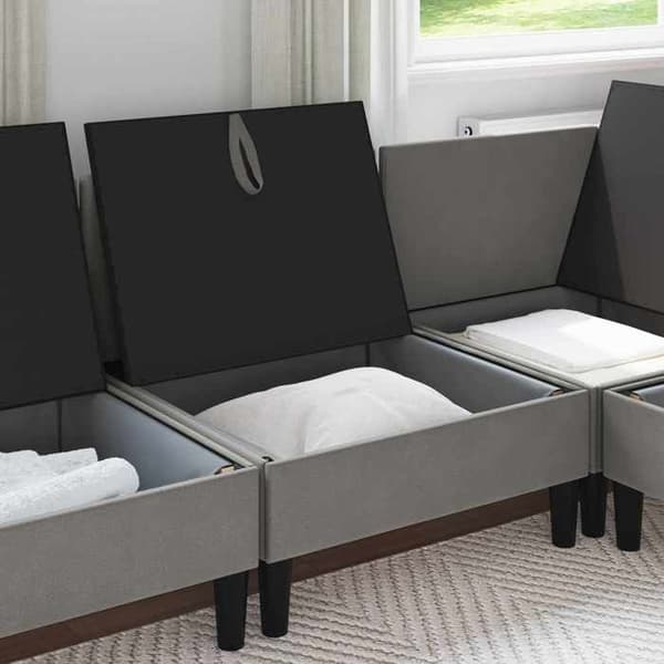 Maison Exclusive - Central sofa med opbevaring Mørkegrå Velour