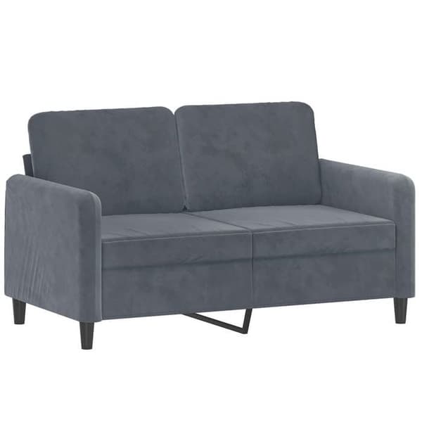 Sofa sæt - MAISON EXCLUSIVE - 3 dele - Mørkegrå velour - Metal- og krydsfinerstruktur - Blød siddeplads Mörkgrå