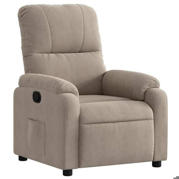 Lænestol - EKSKLUSIV HUS - Taupe - Mikrofiber - Læneposition 135° - Lateral lomme mol