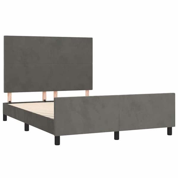 Maison Exclusive - Sängram utan madrass mörkgrå 140x200 cm sammet