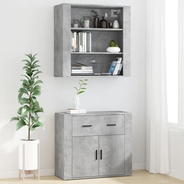Maison Exclusive - Buffé hög Grå betong Ingenjörsträ