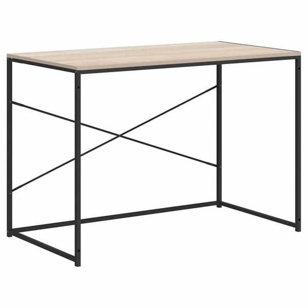 Computerbord - EKSKLUSIV HUS - 110x60x70 cm - Sort og eg - Metal & paneler - Industriel Svart och ek