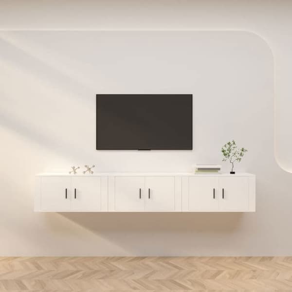 Maison Exclusive - Väggmonterade TV-möbler 3 st vit 80x34,5x40 cm