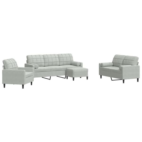 Maison Exclusive - Sæt af 4 sofaer med puder og velourpuder