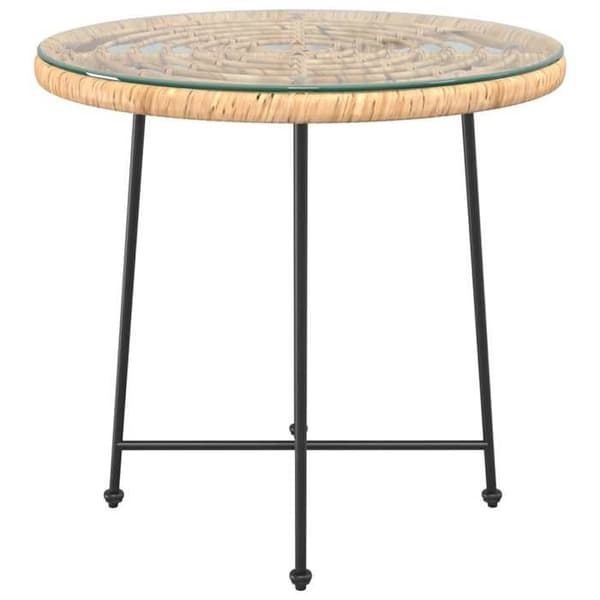 Maison Exclusive - Matbord Ø80 cm Härdat glas och stål