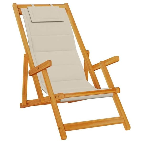 Havemøbel - EKSKLUSIV HUS - Strandstol - Massivt akacietræ - Recliner-mekanisme - Sammenklappelig (sæt 2) brun