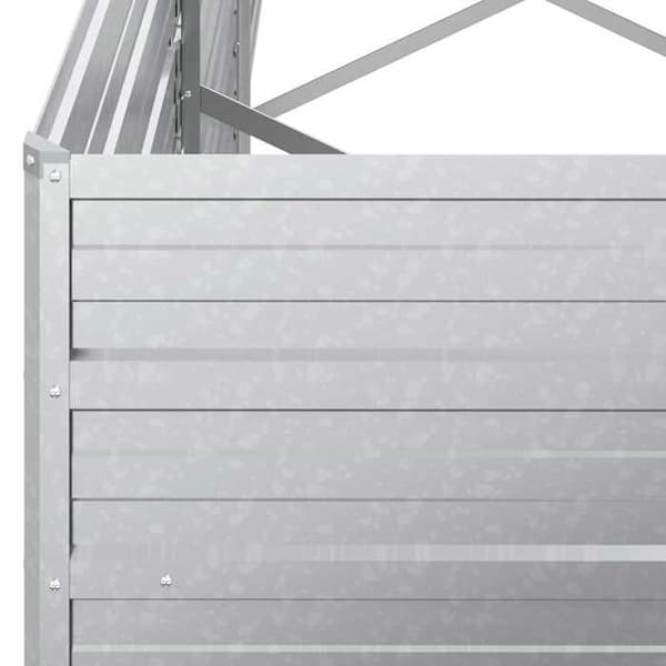 Maison Exclusive - Upphöjd trädgårdssäng 240x40x77 cm Galvaniserat stål Silverfärgad Silver