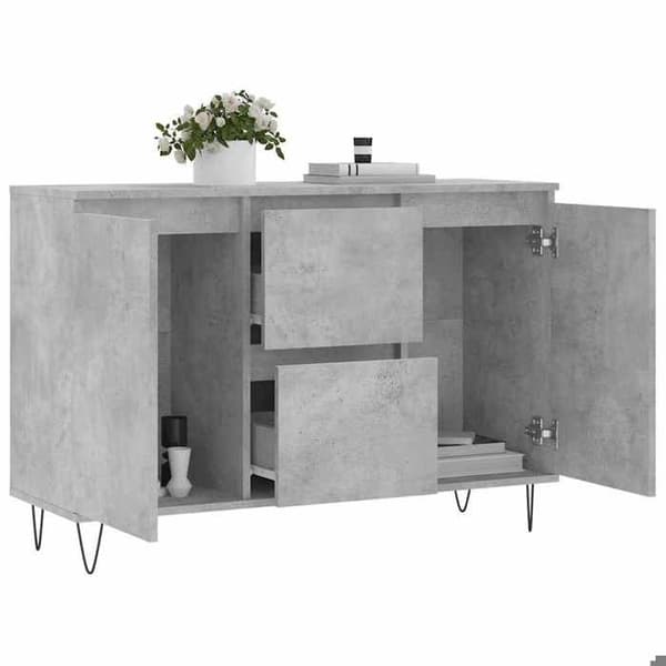 Maison Exclusive - Buffet grå beton 101,5x35x70 cm ingeniørtræ
