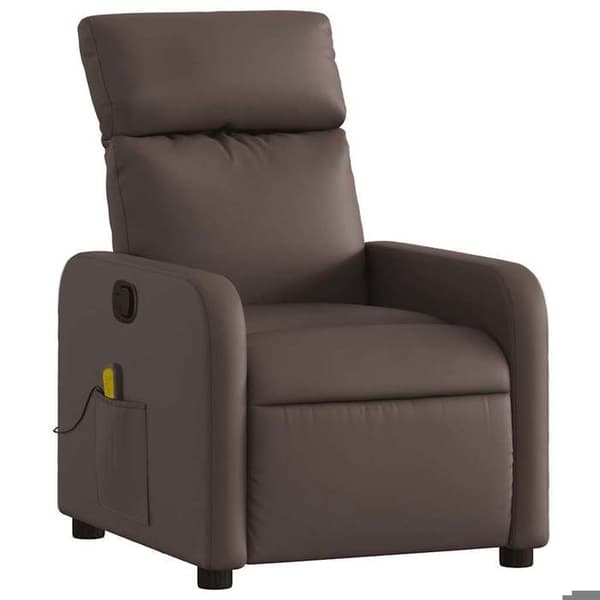 Maison Exclusive - Liggande massagefåtölj i brun konstläder