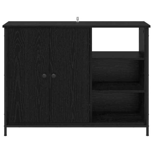 Buffet - EKSKLUSIVT HUS - 100 x 33 x 75 cm - Sort eg - Ingeniørtræ - Moderne svart ek