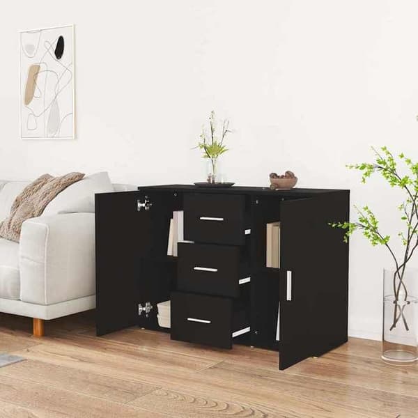 Maison Exclusive - Buffet Sort 91x29,5x65 cm Ingeniørtræ Svart